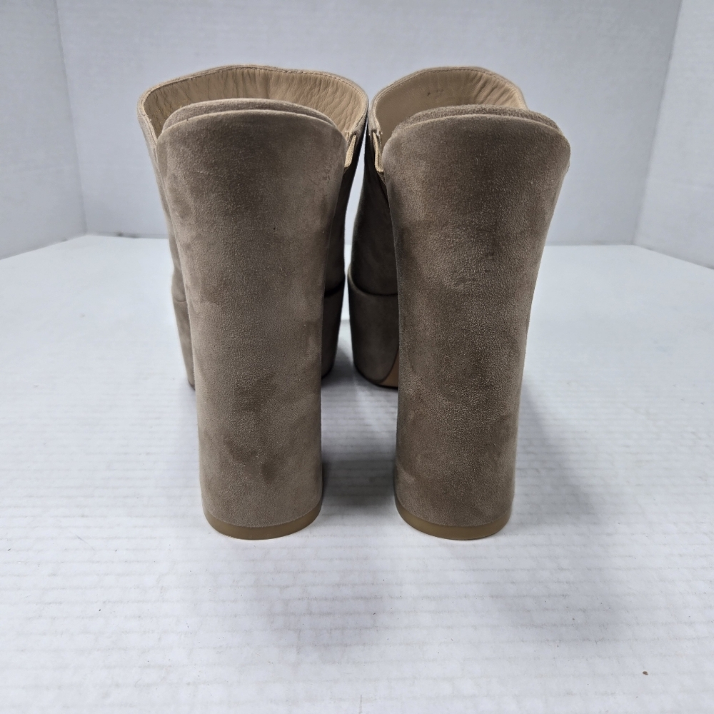 Stuart Weitzman Skyhigh 145mm Natural Tan Slide Platform Mules Size 9 1/2 M - Picture 4 of 10